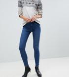 Vero Moda Tall Super Skinny Jean With Ankle Zip - Blue
