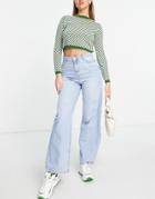 New Look Wide Leg Dad Jean In Light Blue