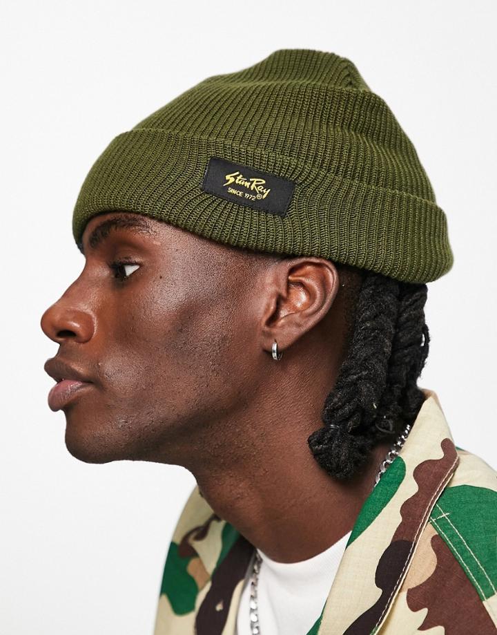Stan Ray Waffle Beanie In Khaki-green