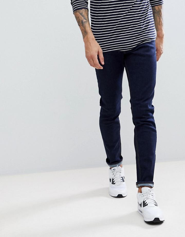 Ldn Dnm Skinny Jeans Rinse Denim Wash - Navy