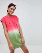 Asos Design Watermelon Mini Dress - Multi