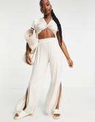 South Beach Yoga Wide Leg Pants In Off White