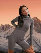 Asos 4505 Long Sleeve Short Unitard-grey