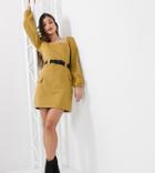 Missguided Tall Belted Utility Dress In Olive-green
