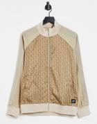 Sixth June Track Jacket In Beige With Monogram Logo Print - Part Of A Set-neutral