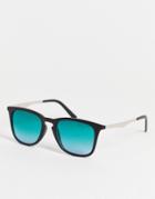 Aj Morgan Square Lens Sunglasses With Blue Lens