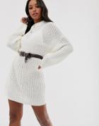Asos Design Slouchy Chunky Knit Mini Dress