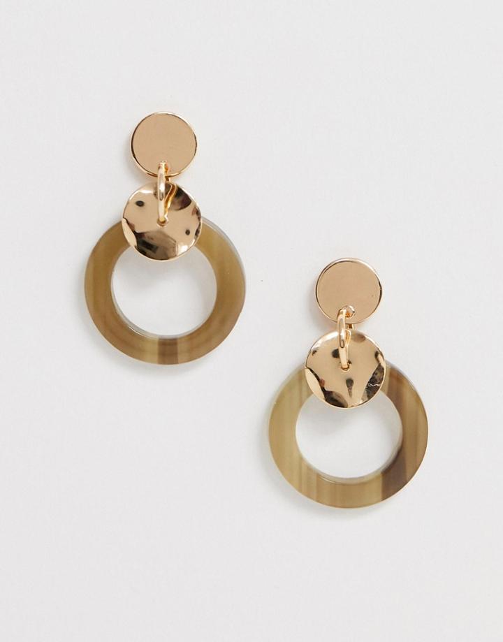 South Beach Circle Resin Mix Earrings - Gold