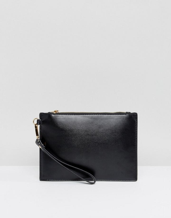 Johnny Loves Rosie Wristlet Bag With Personalisation Foil Letters - Black
