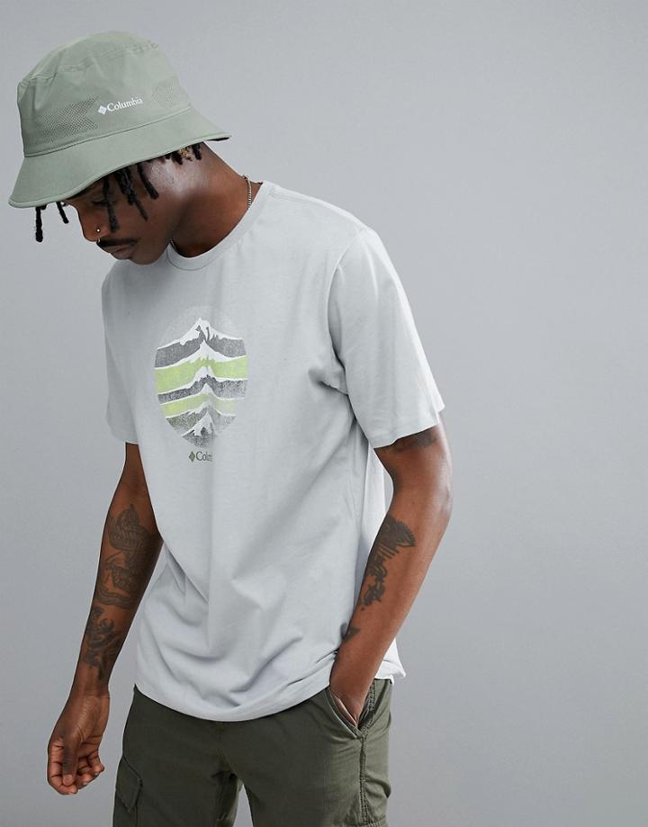 Columbia Mountain Sunset Logo T-shirt In Gray Marl - Gray