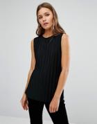 New Look Pleated Jersey Tank Top - Black