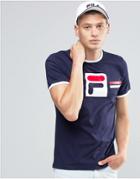 Fila Vintage T-shirt With Large Logo - Navy