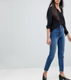 Asos Tall Farleigh High Waist Slim Mom Jeans In Neo Wash - Blue