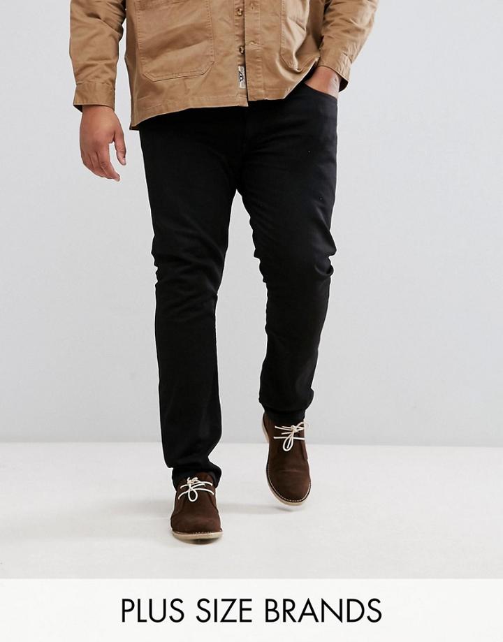 Lee Plus Luke Skinny Jeans In Black - Black