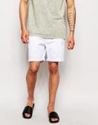Asos Stretch Chino Shorts In Mid Length - White