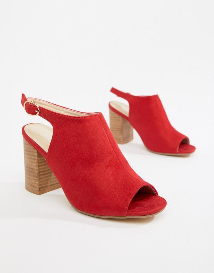 Park Lane Block Heeled Sandals - Red