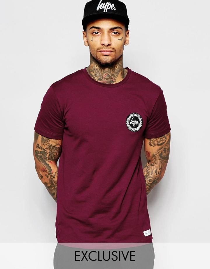 Hype T-shirt With Crest Logo - Burg