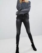 Cheap Monday High Waist Super Skinny Jean With Step Hem - Black