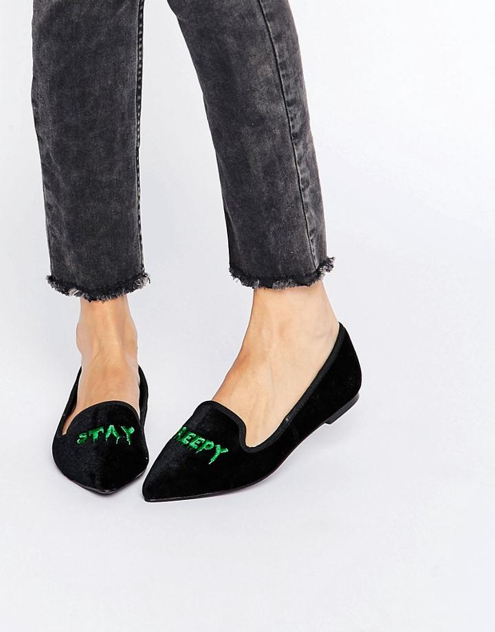 Asos Lethal Halloween Pointed Slippers - Black