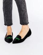 Asos Lethal Halloween Pointed Slippers - Black