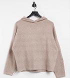 M Lounge Oversized Knitted Hoodie-neutral