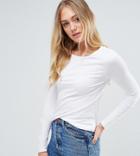 New Look Tall Long Sleeve Round Neck Top - White