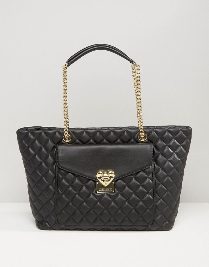 Love Moschino Quilted Chain Strap Shoulder Bag - Black