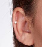 With Bling Single Baguette Piercing With 6mm Titanium Bar In Gold Plate