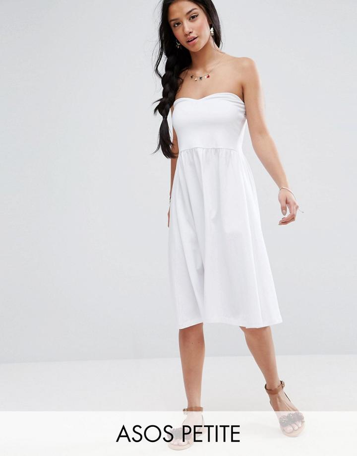 Asos Petite Bandeau Midi Sundress - White