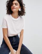 Selected Femme Organic Cotton T-shirt In Stripe-multi