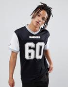 New Era Nfl Raiders T-shirt With Mesh Panel In Black - Black