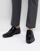 Zign Leather Brogue Shoes In Black - Black