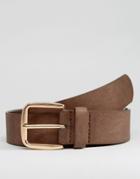 Asos Belt In Faux Leather - Brown