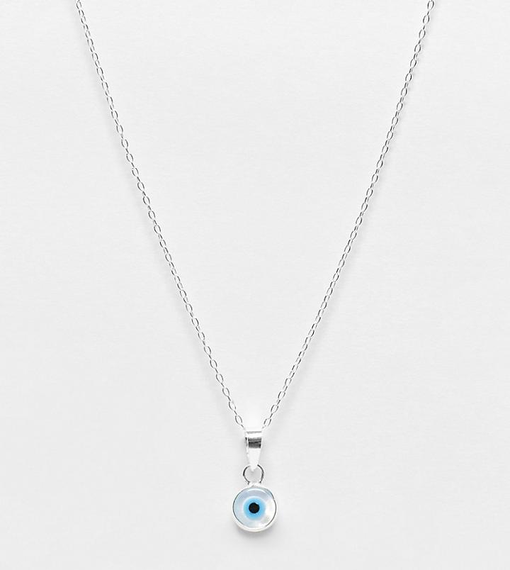 Kingsley Ryan Curve Sterling Silver Necklace With Eye Pendant