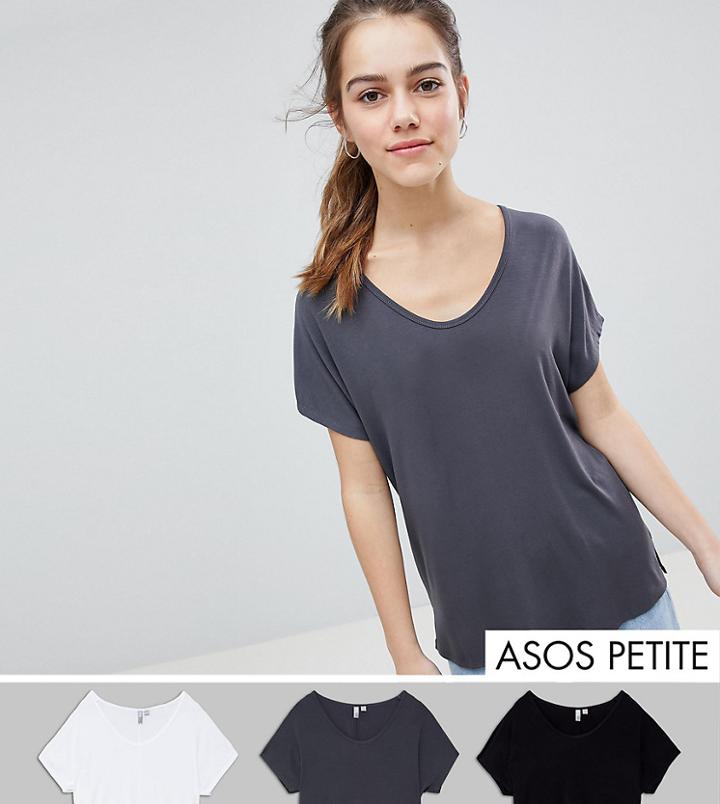 Asos Design Petite Forever T-shirt 3 Pack - Multi