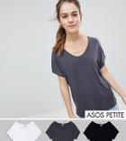 Asos Design Petite Forever T-shirt 3 Pack - Multi