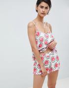 Asos Design Watermelon Short And Cami Set - Multi