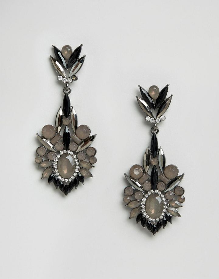 Little Mistress Drop Jewelled Earrings - Gray