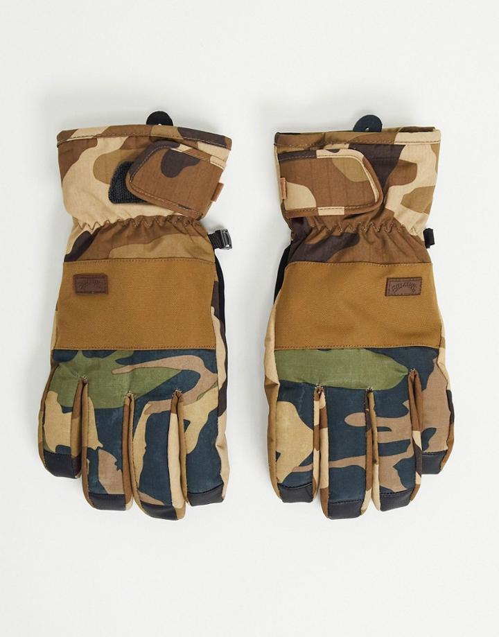 Billabong Kera Gloves In Green Camo