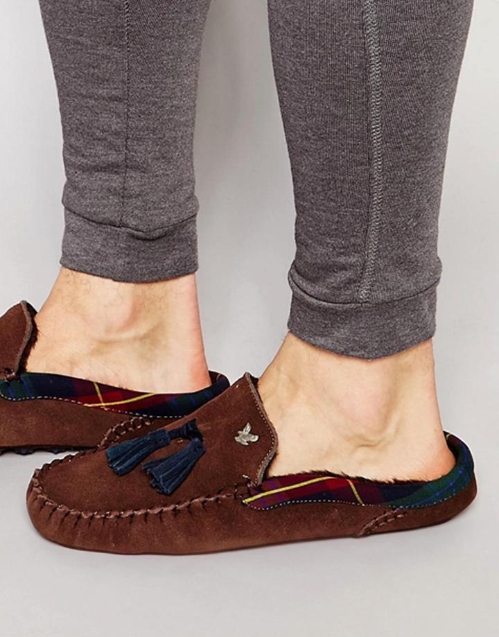 Lyle & Scott Torridan Suede Slipper - Brown