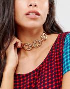 New Look Square Shapes Choker Necklace - Gold