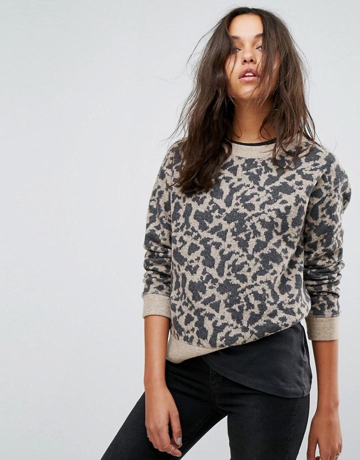 All Saints Sweater In Animal Print - Multi