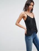 Asos Soft Cami With Lace - Black