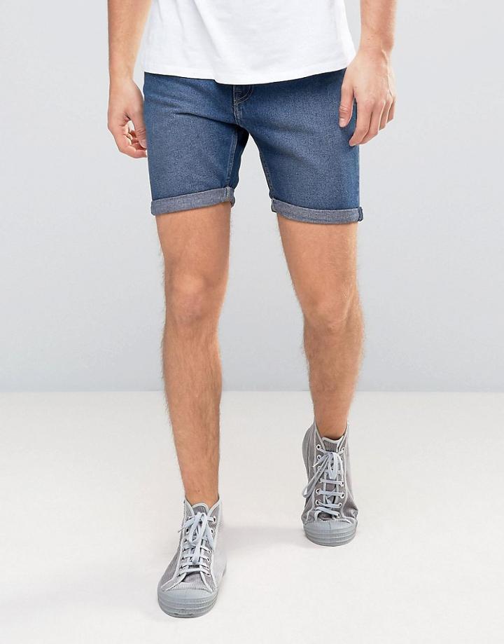 Cheap Monday Sonic Shorts Encore Blue Wash - Brown