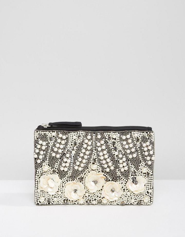 Park Lane Handmade Beaded Clutch Bag - Black
