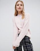 Selected Femme Brush Knit Sweater - Pink