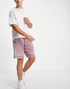Another Influence Acid Wash Shorts-red