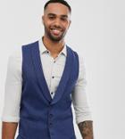 Asos Design Tall Wedding Skinny Suit Suit Vest In Petrol Blue Twill