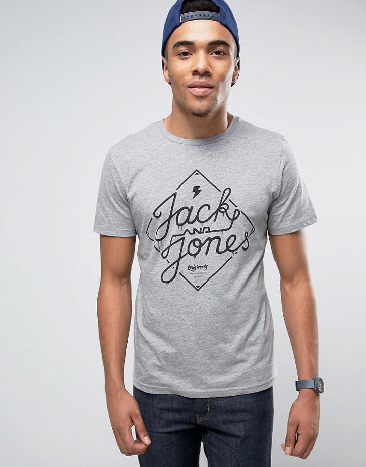 Jack And Jones Logo T-shirt - Gray