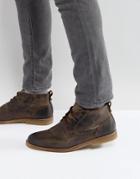 River Island Leather Desert Boots In Light Brown - Brown